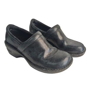 b.o.c. Women's Black Leather Slip-on Mule Clogs Shoes Size 10